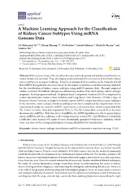 A Machine Learning Approach for the Classification of Kidney Cancer