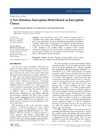 A New Database Encryption Model Based on Encryption Classes