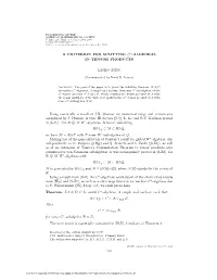 ALGEBRAS in TENSOR PRODUCTS Using Essentially a Result of JB
