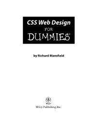 CSS Web Design for Dummies (ISBN