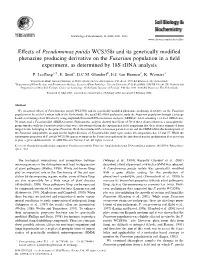 Effects of Pseudomonas Putida Wcs358r and Its Genetically
