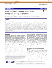 Host-Microbiota Interactions: from Holobiont Theory to Analysis Jean-Christophe Simon1* , Julian R