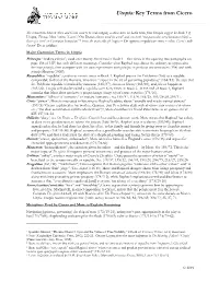 Key Terms from Cicero in Utopia