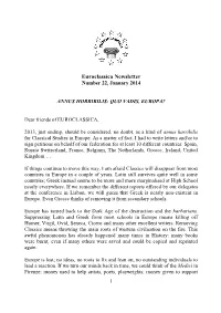 Newsletter 2014 After Making a Saving of 400 Euros This Year, It Was Decided to Continue on the Same Path and Print Only Limited Number of Copies for the Associations