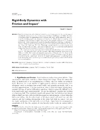 Rigid-Body Dynamics with Friction and Impact∗