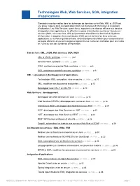 Technologies Web, Web Services, SOA, Intégration D'applications
