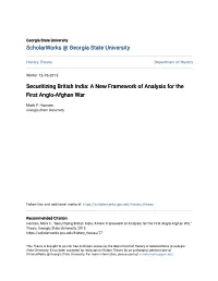 A New Framework of Analysis for the First Anglo-Afghan War