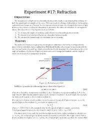 Experiment #17: Refraction