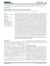 Gonadotropin-Inhibitory Hormone Action in the Brain and Pituitary