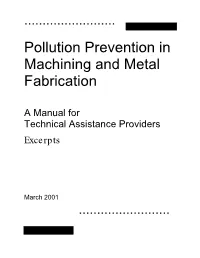 Pollution Prevention in Machining and Metal Fabrication