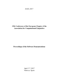 Proceedings of the Software Demonstrations, 15Th Conference of the European Chapter of the Association for Computational Linguis