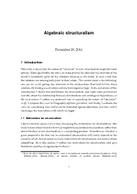 Algebraic Structuralism