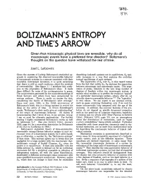 Boltzmann's Entropy and Time's Arrow