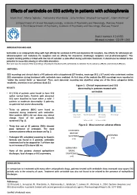 Effects of Sertindole on EEG Activity in Patients with Schizophrenia