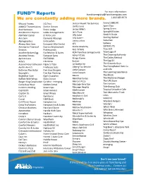 FUND™ Reports Franchiseregistry@Franchiseregistry.Com We Are Constantly Adding More Brands