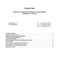 Institute for Empirical Research in Economics University of Zurich
