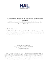 Jhipster: a Playground for Web-Apps Analyses Axel Halin, Alexandre Nuttinck, Mathieu Acher, Xavier Devroey, Gilles Perrouin, Patrick Heymans