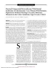 Paternal Uniparental Heterodisomy with Partial Isodisomy Of