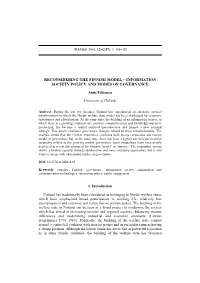 Reconsidering the Finnish Model – Information Society Policy and Modes of Governance