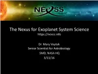 The Nexus for Exoplanet System Science