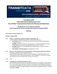 Transitdata 2020 Sixth International Symposium on the Use of Public Transit Automated Data for Planning and Operations