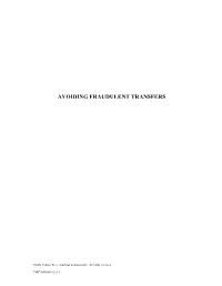 Avoiding Fraudulent Transfers