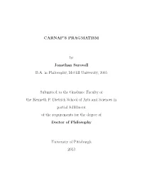 Carnap's Pragmatism