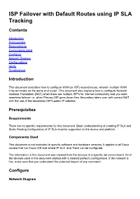 ISP Failover with Default Routes Using IP SLA Tracking