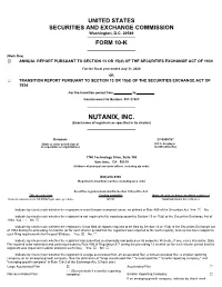 NUTANIX, INC. (Exact Name of Registrant As Specified in Its Charter)