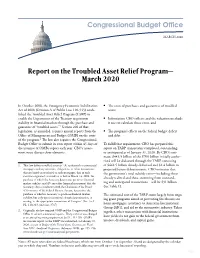 Troubled Asset Relief Program— March 2020