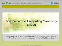 ACM the Ultimate Online Resource for Computing Professionals