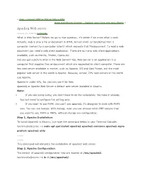 Apache2 Web Server