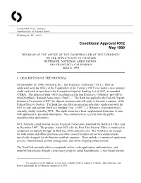 Conditional Approval #312 May 1999