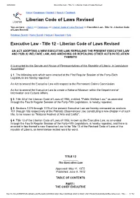 Liberian Code of Laws Revised