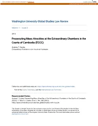 Prosecuting Mass Atrocities at the Extraordinary Chambers in the Courts of Cambodia (ECCC)