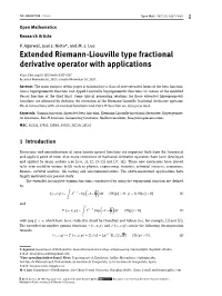 Extended Riemann-Liouville Type Fractional Derivative Operator with Applications
