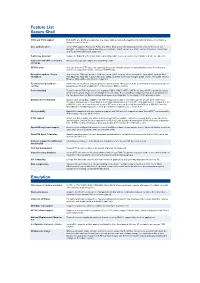 Feature List Secure Shell