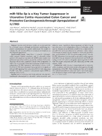 Mir-193A-3P Is a Key Tumor Suppressor in Ulcerative Colitis