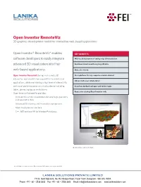 Open Inventor Remoteviz 3D Graphics Development Toolkit for Interactive Web-Based Applications