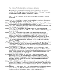 Ron Blakey, Publications (Does Not Include Abstracts)