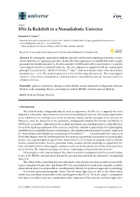 Sne Ia Redshift in a Nonadiabatic Universe