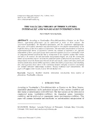 The Yogācāra Theory of Three Natures: Internalist and Non-Dualist Interpretation