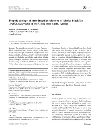 Trophic Ecology of Introduced Populations of Alaska Blackfish (Dallia Pectoralis) in the Cook Inlet Basin, Alaska