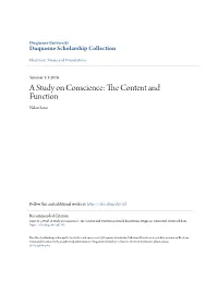 A Study on Conscience: the Content and Function