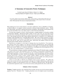 A Taxonomy of Generative Poetry Techniques