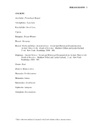 BIBLIOGRAPHY 1 ANCIENT1 Aeschylus. Prometheus Bound