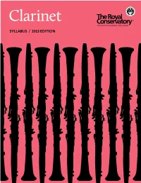 Clarinet Syllabus / 2013 Edition