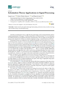 Information Theory Applications in Signal Processing
