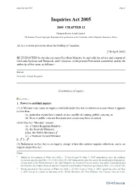 Inquiries Act 2005 Page 1