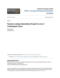 Passivity: Looking at Bystanding Through the Lens of Criminological Theory